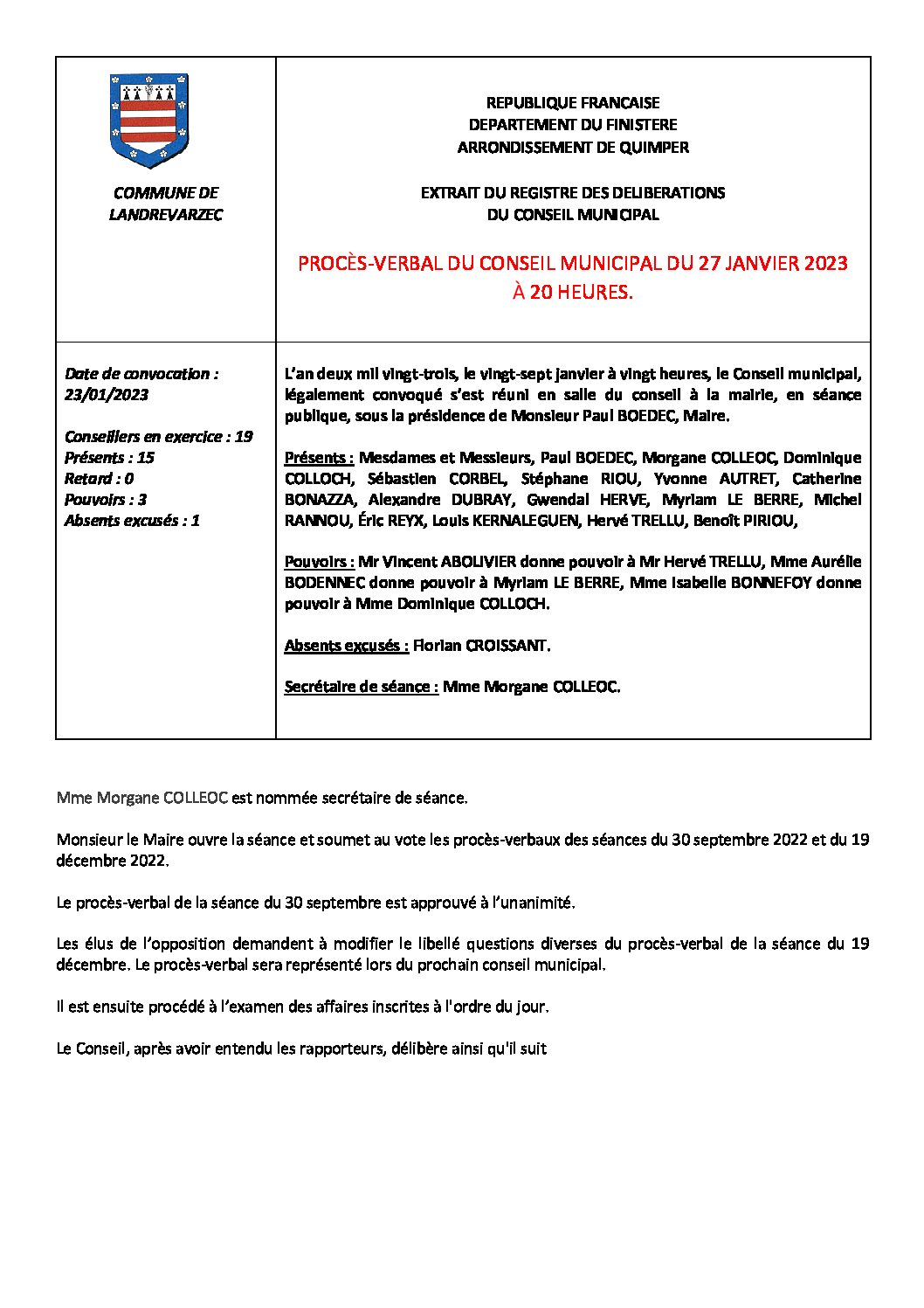 compte rendu du 27 janvier 2023 pdf - compte rendu du 27 janvier 2023 - Kergrist-Moëlou